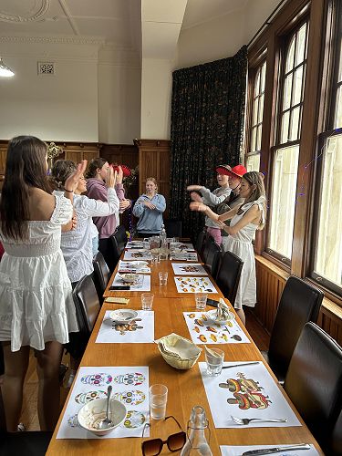 Year 13 boarders joining the Macarena.