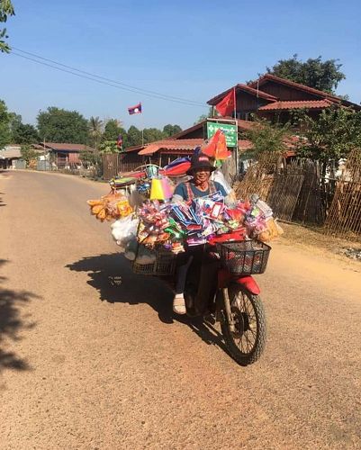 Lady on motorbike