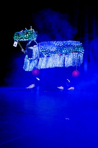 Talan Lovatt with his "Tane the Taniwha"