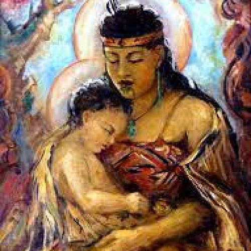 Maori depiction of the Madonna and Child
