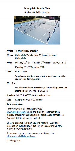 Tennis Holiday Programme