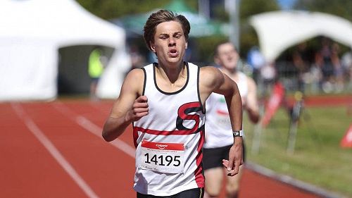 Harrison Laing (South Canterbury Athletics Club) competes in qualifying for the 400m at the South Island Colgate Games in Invercargill.