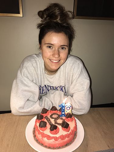 Grace Macbeth with her 18th birthday cake