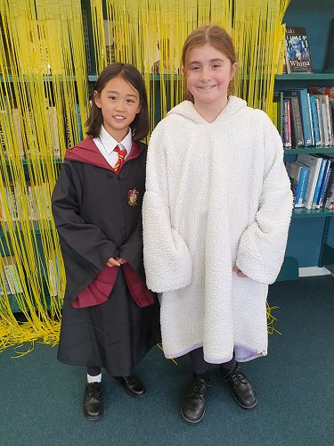 Students enjoying Fictional Character Dress Up Day