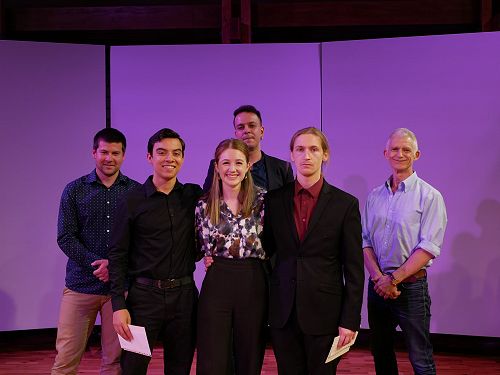 Megan pictured with the other finalists in the open division of the 2020 NZ Guitar Competition, Open Division.