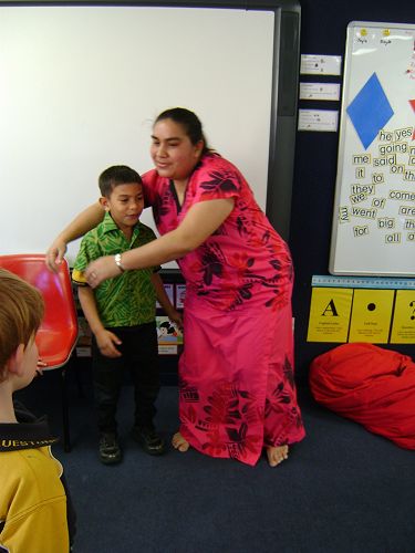 Angelique and Packard demonstrate the song and dance for us.