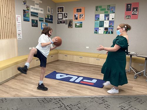 Exercise time – how long can you balance – Lawsyn and Cha’nel.