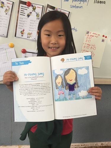 Ye-Young wins the Māori Language Week competition, gets her writing published and vouchers for herself and the school - KA PAI!!!