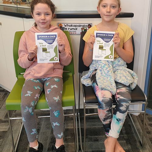 Ava & Leah - supporting our "Sponsor a Chair"!