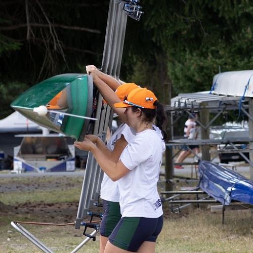 Preparing the boat for racing