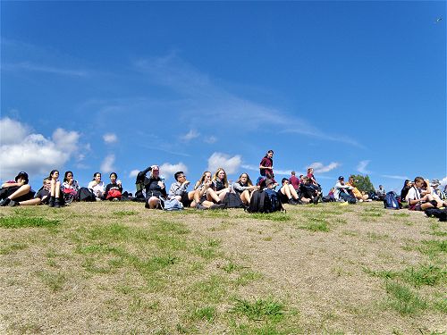 The competition is helped by an encouraging crowd.