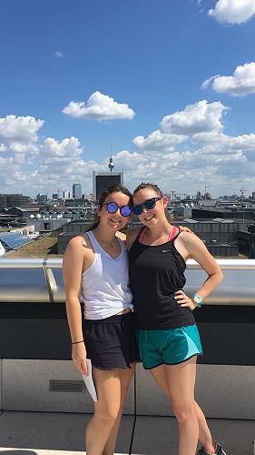 Riley from the USA and I in Berlin on the top of the Reichstag
