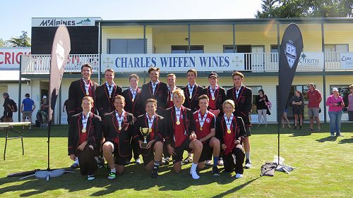 The Year 9A cricket team after their Regional win against Christchurch Boys' High School