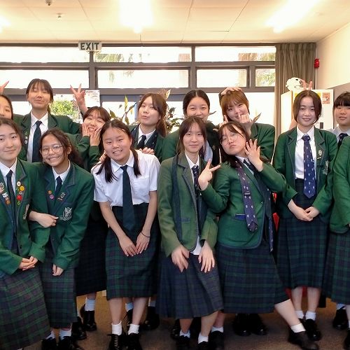 International students gathering together for a final shared lunch for the year 