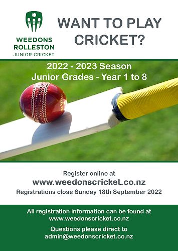 Weedons Cricket Registration 22