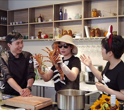 Wild Legend lobsters displayed during a NZ Tourism livestream event in China in June.