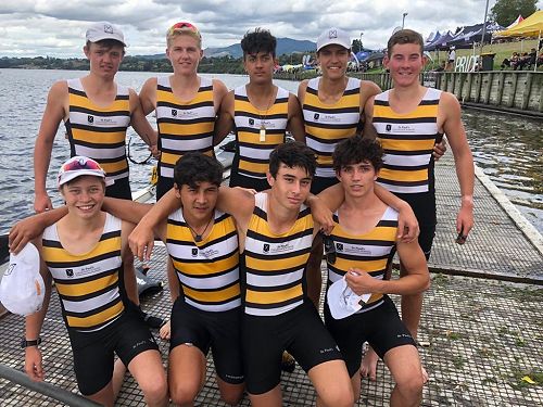 Boys under-18 novice coxed four rowing team get gold at Maadi Cup 2019! 