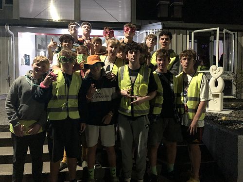 Year 11s dressed in fluoro green attire!