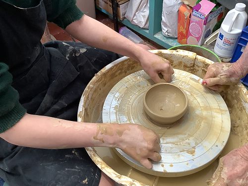 Cutting the bowl off the wheel