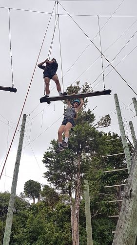Get2Go competitors on the high ropes