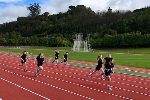 Students competing in the sprints.