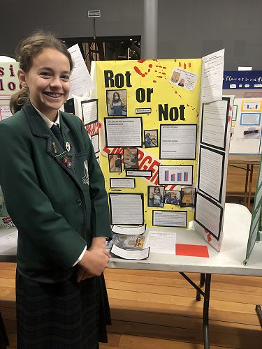 Delilah Brown presents her project on decomposition in different soils