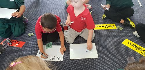 Writing our names