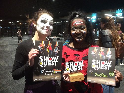 The girls students largely responsible for putting together the piece performed.