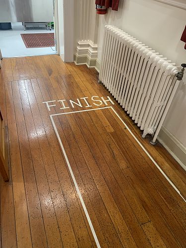 A running track went around the Dining Hall
