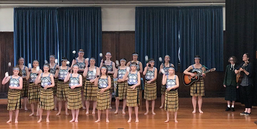Senior kapa haka using poi