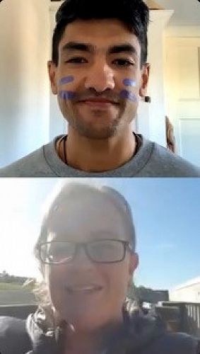 Rhys interviewing Belinda Brown for his Push-up Challenge 