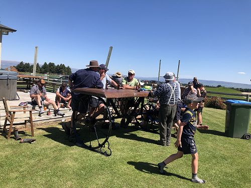 Dowling family enjoying Bailey's impressive level 3 NCEA project.