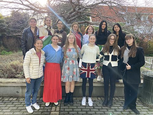 Ms Togneri's Y11 English class in cultural clothing
