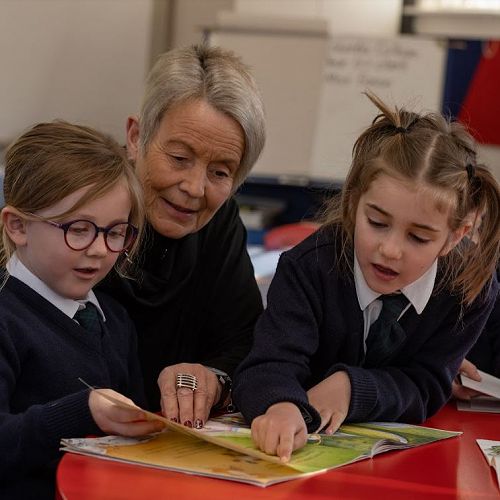 Mrs Hogg with students