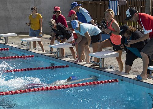 Samuel Gray - Senior Boys 100 m Backstroke, breaking the record!