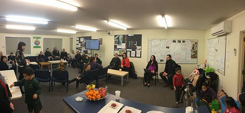 Welcoming Corban and Janina to our whānau hui.