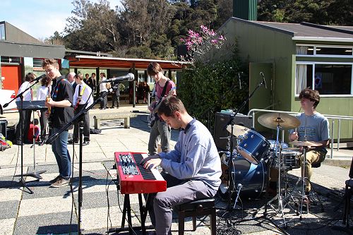 Outdoor Music Concert and Market Stalls