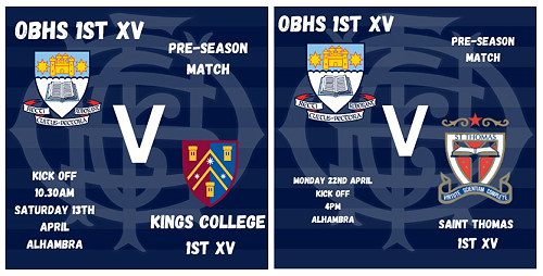 OBHS 1st XV rugby pre-season games