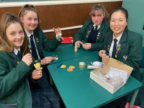 Pyper, Millie, Bethan and Carolyn are making gorgeous shell angels