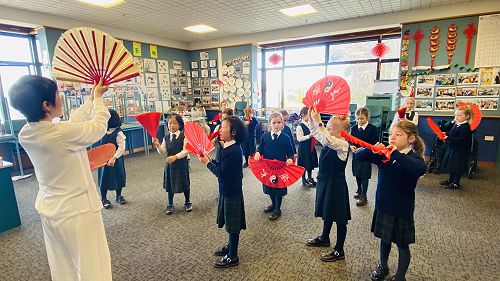 Year 2 learning Taichi fan