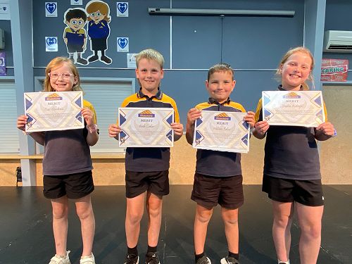 Room 9 Merit Awards - Evie, Noah, William and Sophie