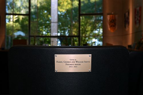 Chapel chair plaque