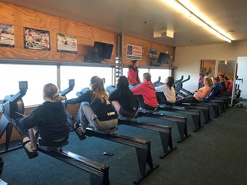 Training on the rowing machines