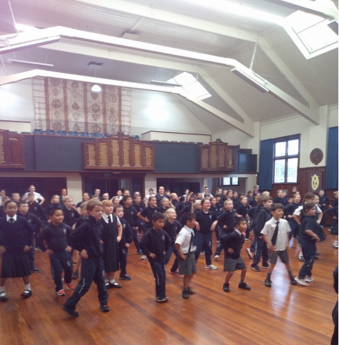 Junior School all getting involved in Jump Jam