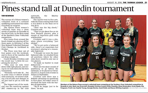 Pines article from The Tasman Leader