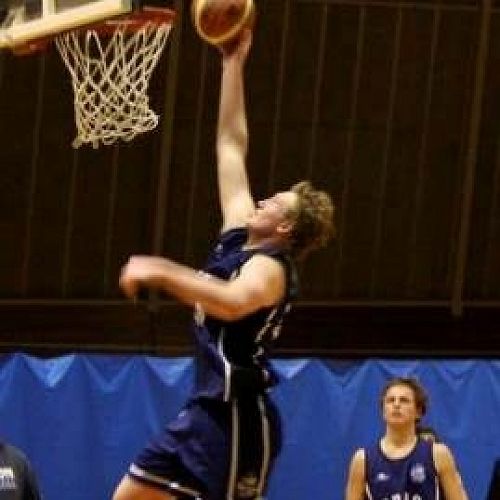 Basketball in action