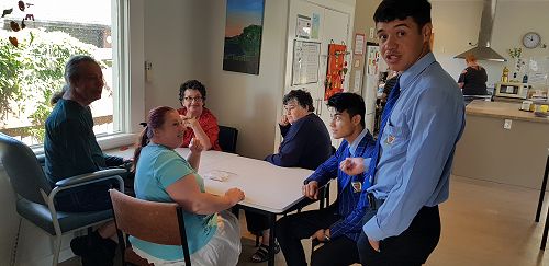 Aashish and Chris with Martin, Karen and Keely