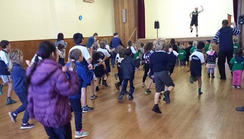 Brett shows off his amazing aerobic skills  