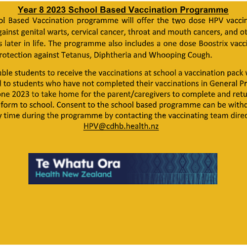 Consents will be delivered to you shortly if not already done so. Please check your Yr8 students bag!