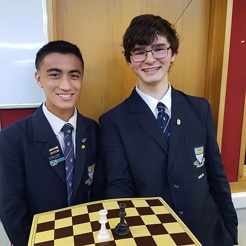 OBHS Chess players Ryan Lau and Max Lough